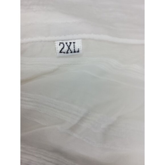Siliteen Women's Button Down Shirts Long Sleeve Blouses W/Pocket Sz.2XL White - Picture 6 of 7